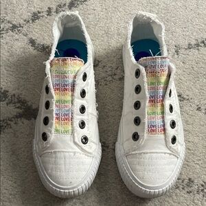 Blowfish White Canvas Shoes with Love Accents